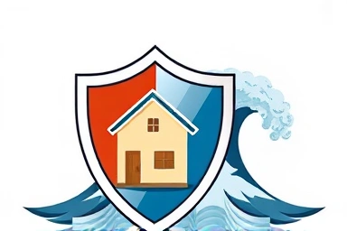 Shield of government support protecting a family from medical bills.